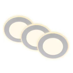 Lámpara empotrable LED Gima, cromo mate, 3.000 K, juego de 3