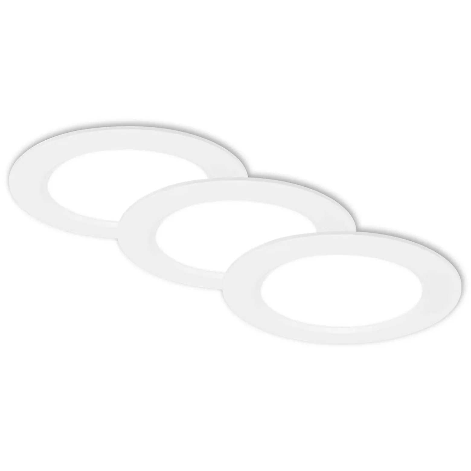 Lámpara empotrable LED Jeft, Ø12cm, blanca, juego de 3, encendido/apagado,