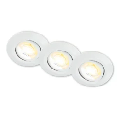 Lámpara empotrable LED Klira, blanca, orientable, atenuable, juego de 3 unidades