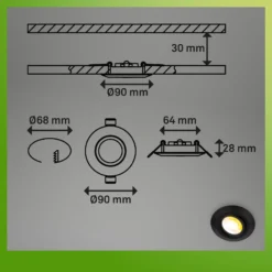 Lámpara empotrable LED Klira, negra, Ø 9 cm, orientable, juego de 3