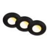 Lámpara empotrable LED Klira, negra, Ø 9 cm, IP44, juego de 3 unidades