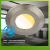 Lámpara empotrable LED Klira, níquel, Ø 9 cm, IP44, atenuable, juego de 3