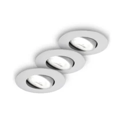 Lámpara empotrable LED Kulana A, cromo mate, 4000K, juego de 3