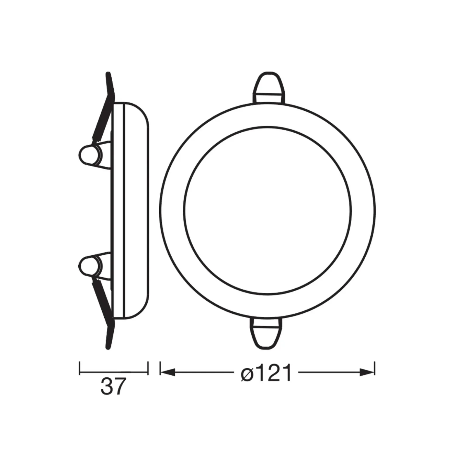 Lámpara empotrable LED OSRAM SLIM, Ø 12 cm, blanca, metal, 3.000 K