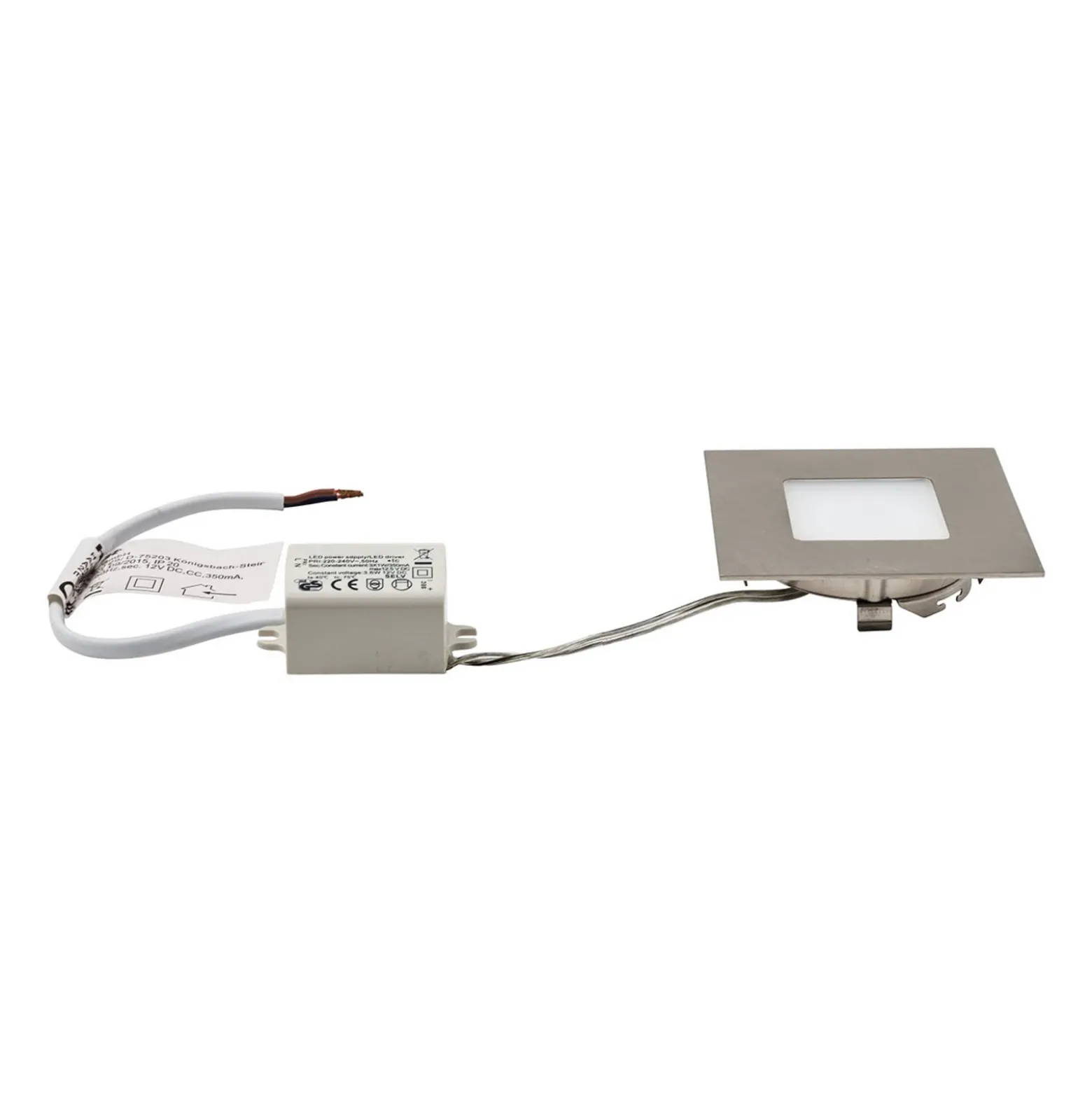 Lámpara empotrable LED para cajas empotrables, plata