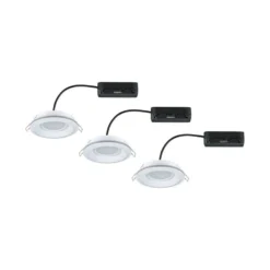 Lámpara empotrable LED Paulmann Sormus blanca, Ø 10 cm, IP65, juego de 3