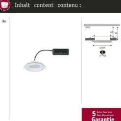 Lámpara empotrable LED Paulmann Sormus blanca, Ø 10 cm, IP65, juego de 3