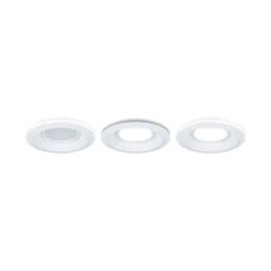 Lámpara empotrable LED Paulmann Sormus blanca, Ø 10 cm, IP65, juego de 3