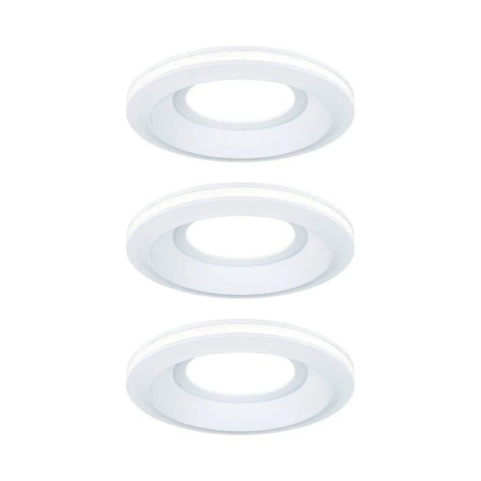Lámpara empotrable LED Paulmann Sormus blanca, Ø 10 cm, IP65, juego de 3