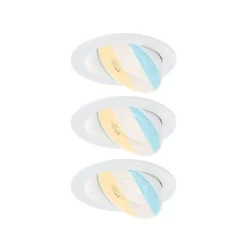 Lámpara empotrable LED Paulmann Aumus White Select CCT, blanca, juego de 3