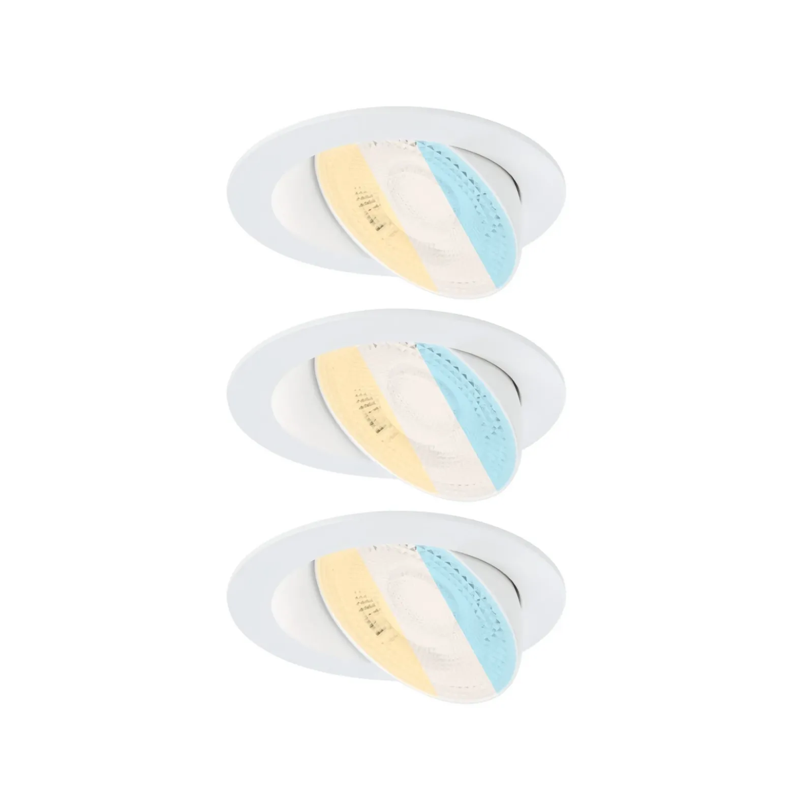 Lámpara empotrable LED Paulmann Aumus White Select CCT, blanca, juego de 3