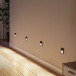 Lámpara empotrable LED Paulmann Tsaro, de plástico negro, 2700 K