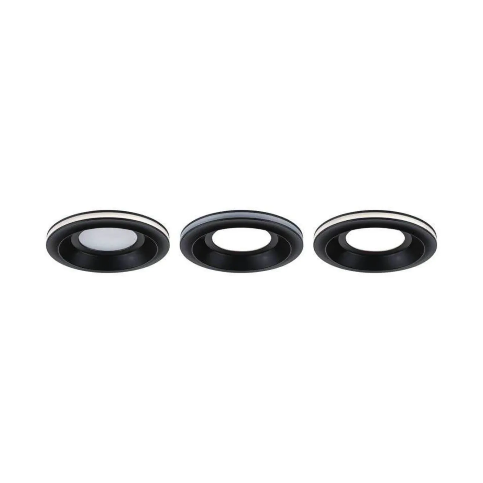 Lámpara empotrable LED Paulmann Sormus negra, Ø 10 cm, IP65, juego de 3