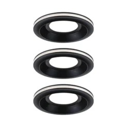 Lámpara empotrable LED Paulmann Sormus negra, Ø 10 cm, IP65, juego de 3