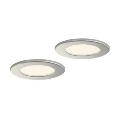 Lámpara empotrable LED Prios Cadance, plata, 12 cm, juego de 2, CCT