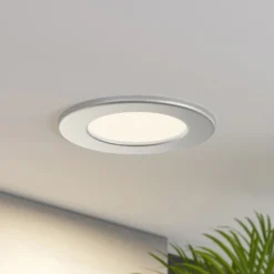 Lámpara empotrable LED Prios Cadance, plata, 12 cm, juego de 3, CCT