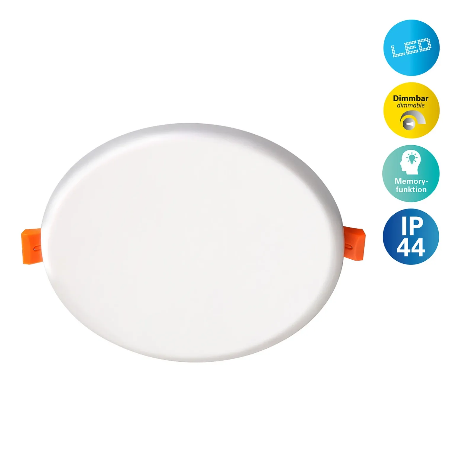 Lámpara empotrable LED Suma, Ø 15,5 cm, blanca, atenuable, IP44
