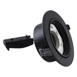 Lámpara empotrable Lindby Jyla, negro mate, Ø 13 cm, GX53