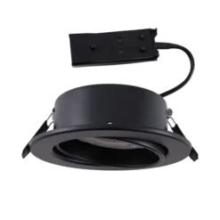 Lámpara empotrable Lindby Jyla, negro mate, Ø 13 cm, GX53
