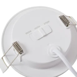 Lámpara empotrable Lindby LED Toka, 4,9 W, blanco, plástico, CCT