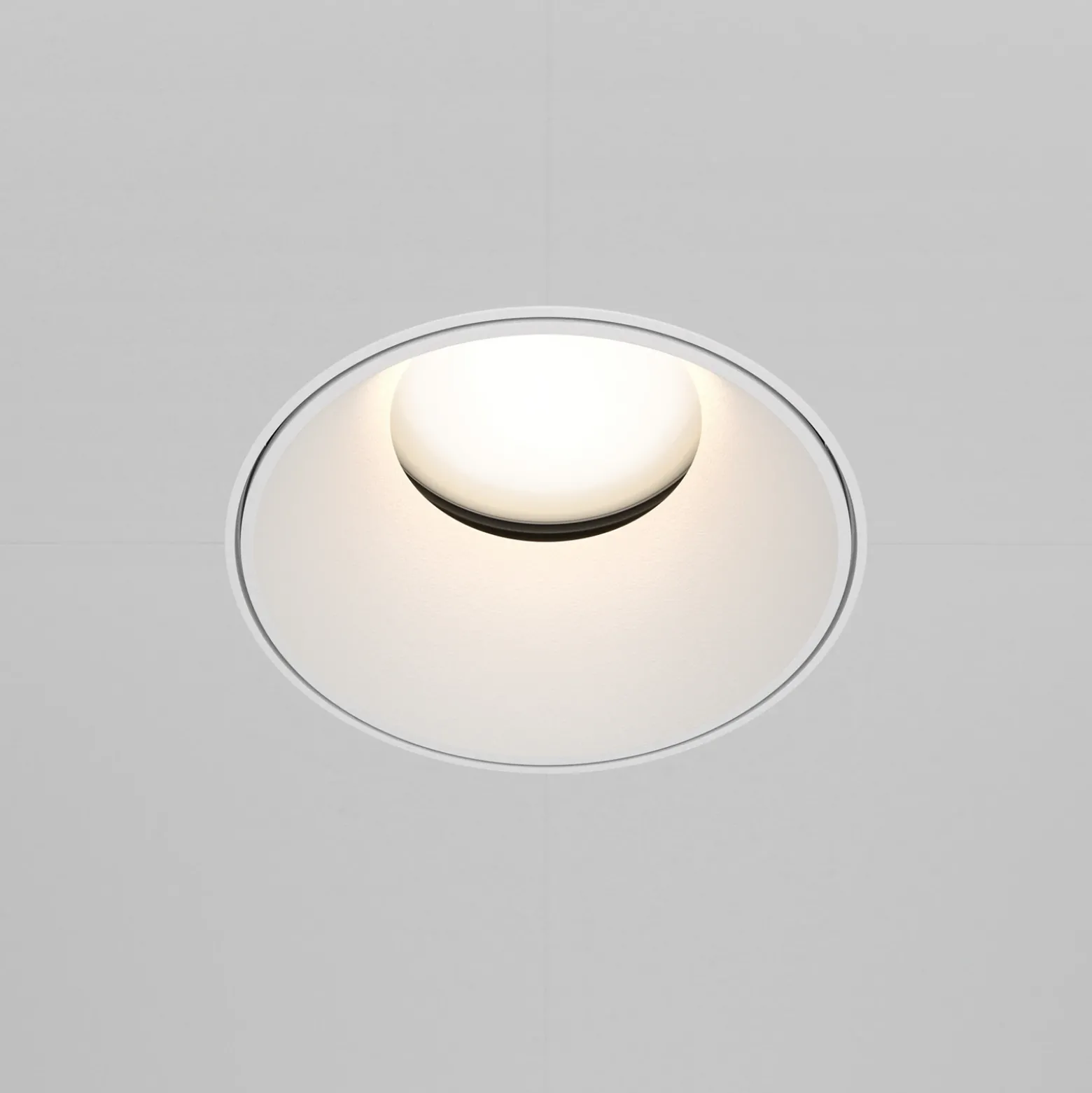 Lámpara empotrable Maytoni Share, blanco/blanco, Ø 10,2 cm, aluminio, GU10