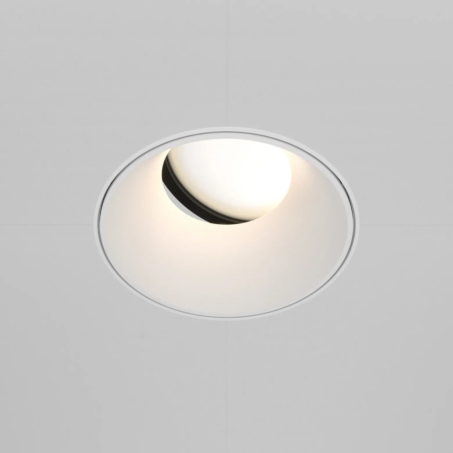 Lámpara empotrable Maytoni Share, blanco/blanco, Ø 10,2 cm, aluminio, GU10