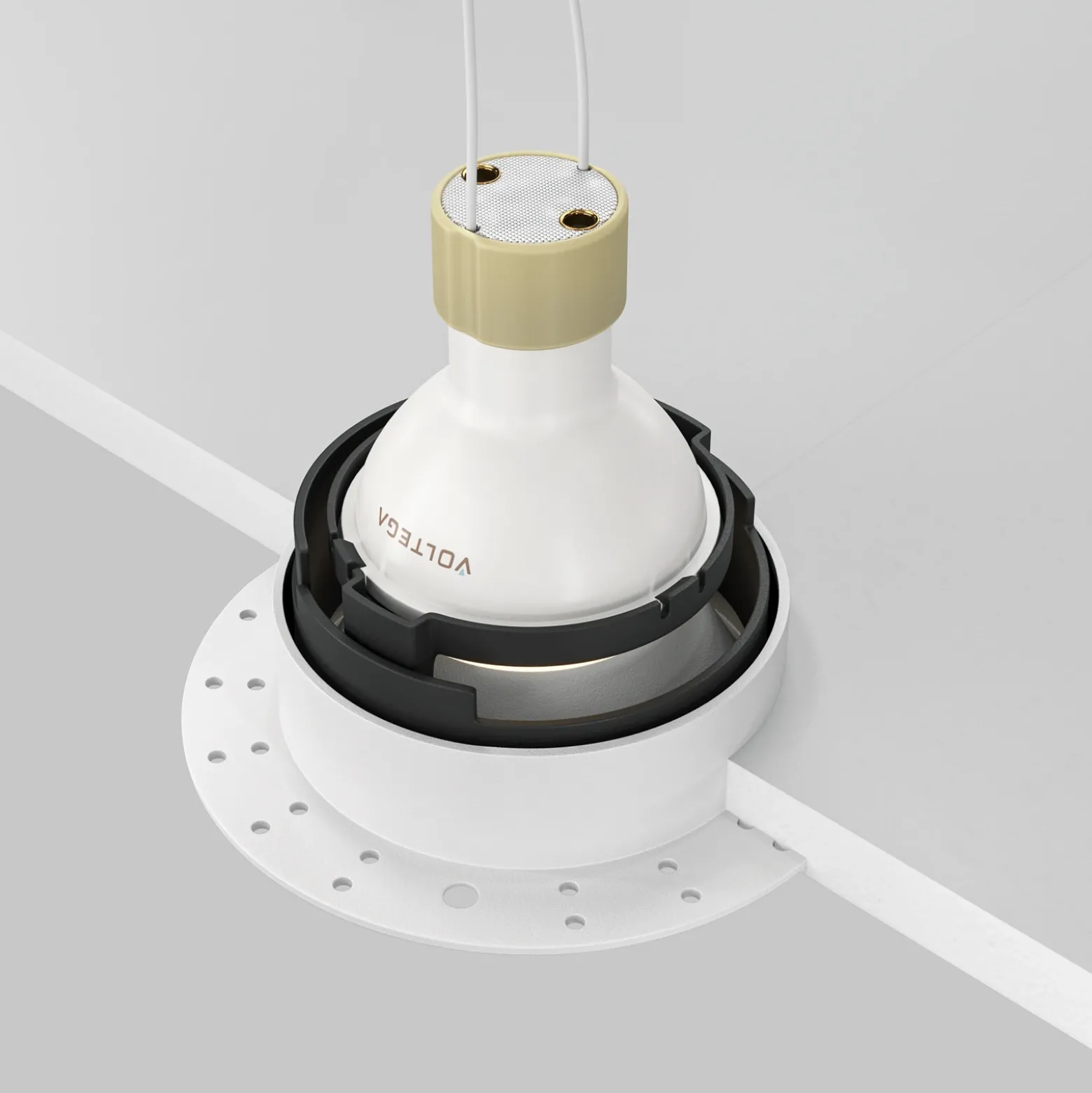 Lámpara empotrable Maytoni Share, blanco/blanco, Ø 10,2 cm, aluminio, GU10