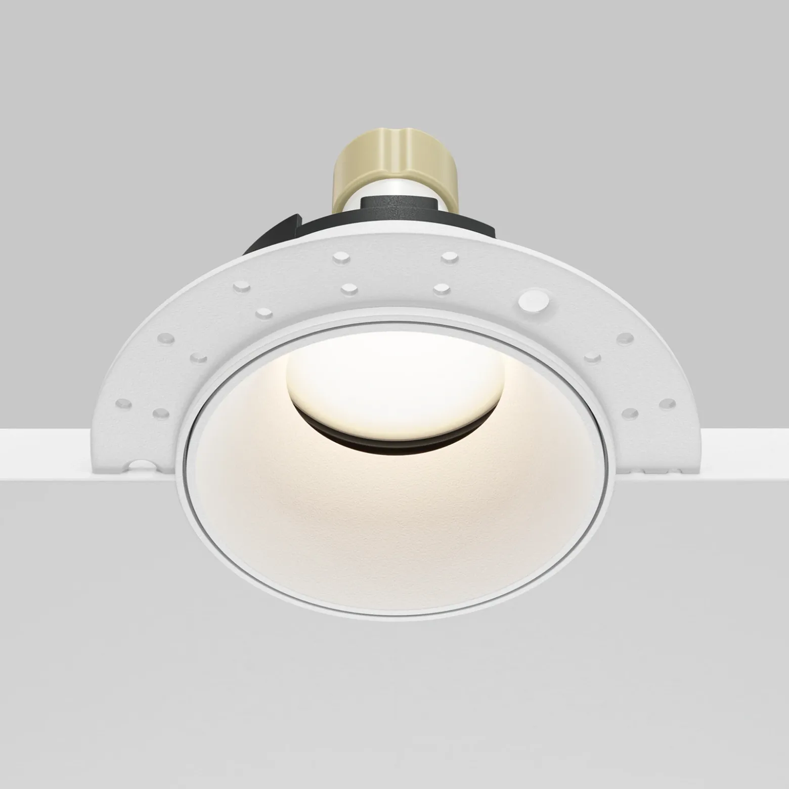 Lámpara empotrable Maytoni Share, blanco/blanco, Ø 10,2 cm, aluminio, GU10