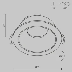 Lámpara empotrable Maytoni Share, blanco/oro, Ø 8,5 cm, aluminio, GU10
