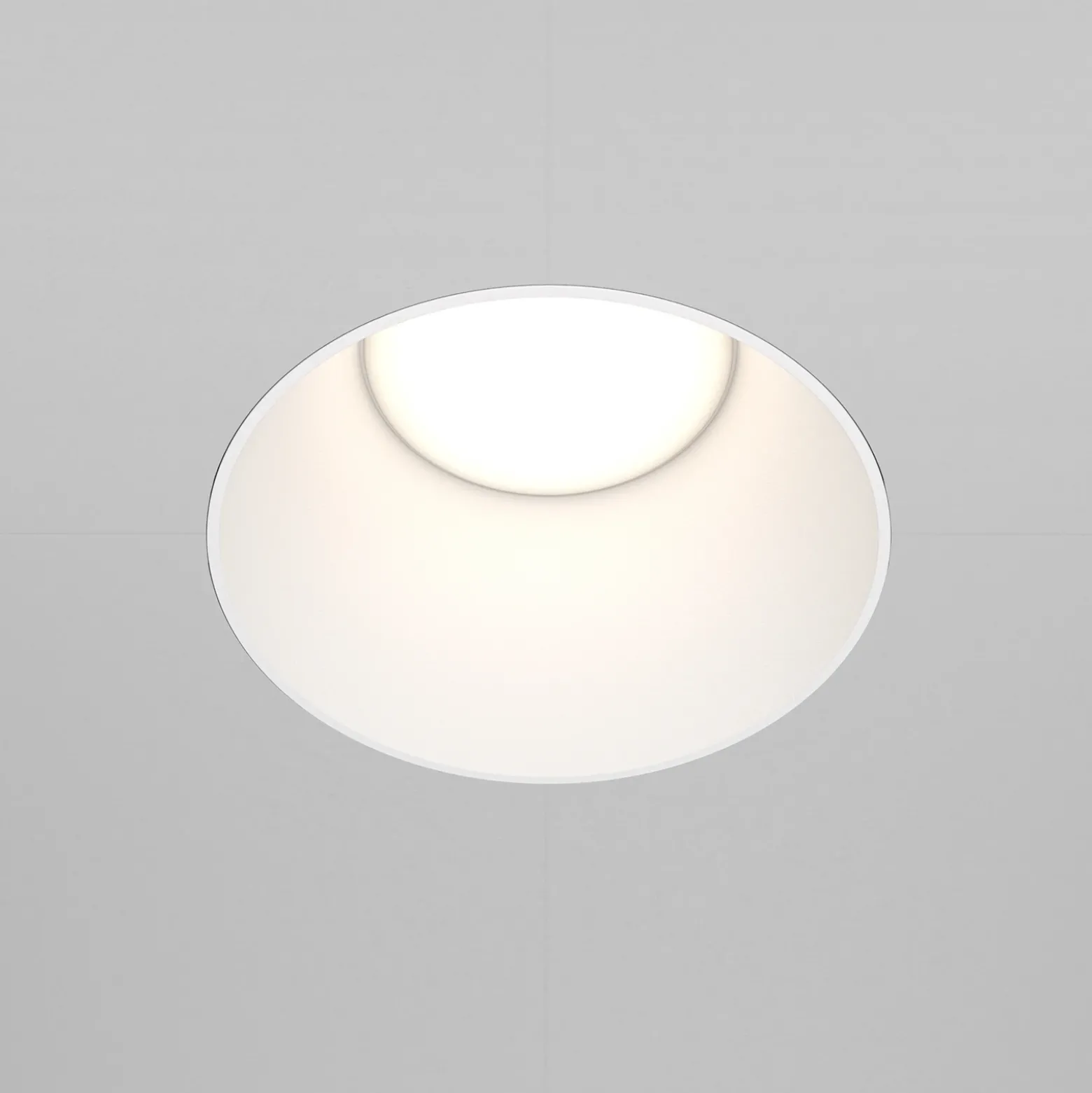 Lámpara empotrable Maytoni Share, blanco/blanco, Ø 14 cm, aluminio, GU10