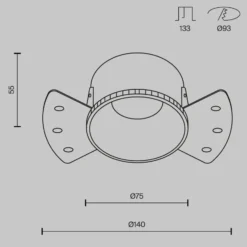 Lámpara empotrable Maytoni Share, blanco/blanco, Ø 14 cm, aluminio, GU10