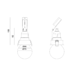 Lámpara empotrable Molto Luce Willi 68R, blanca, aluminio, E27