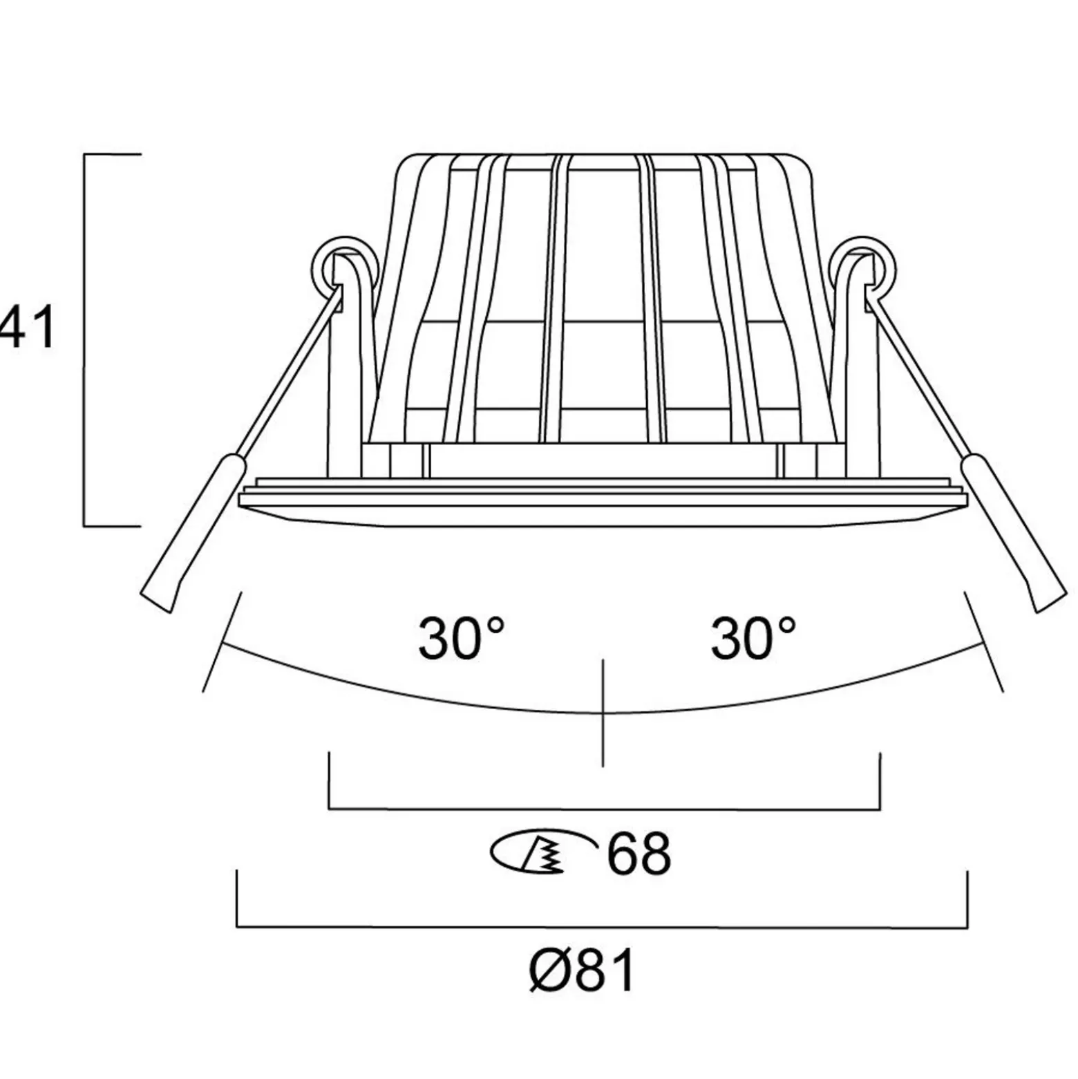 Lámpara empotrable Obico 68 de Sylvania, negra, IP65, CCT, atenuable