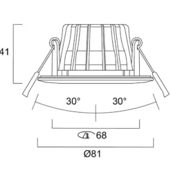 Lámpara empotrable Obico 68 de Sylvania, negra, IP65, CCT, atenuable