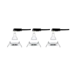 Lámpara empotrable Paulmann Nova, blanca, Ø 8 cm, GU10-LED, IP44, juego de 3