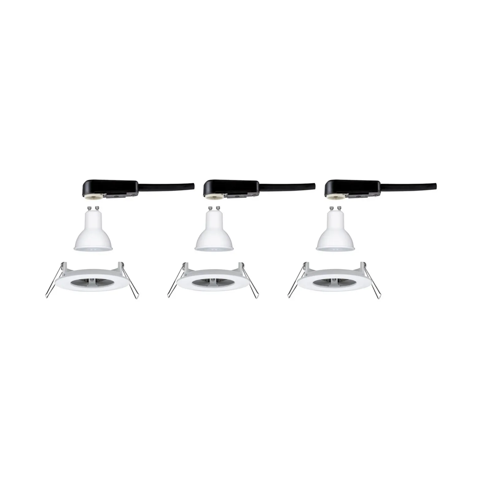 Lámpara empotrable Paulmann Nova, blanca, Ø 8 cm, GU10-LED, IP44, juego de 3