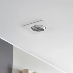 Lámpara empotrable PRIOS Fibur, blanca, 9 cm, GU10, paquete de 10