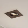 Lámpara empotrable PRIOS Fibur, bronce mate, 9 cm, GU10