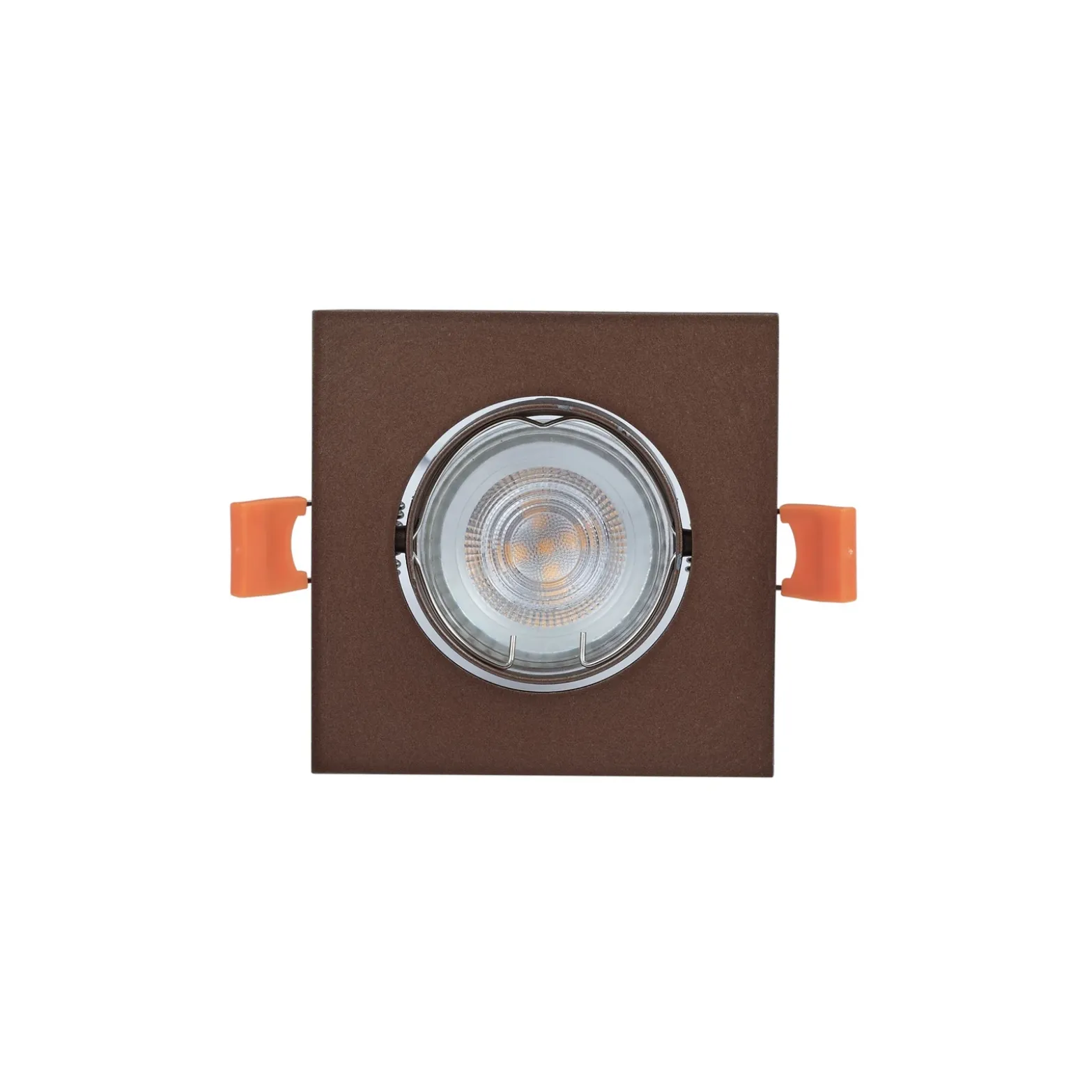 Lámpara empotrable PRIOS Fibur, bronce mate, 9 cm, GU10