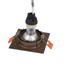 Lámpara empotrable PRIOS Fibur, bronce mate, 9 cm, GU10