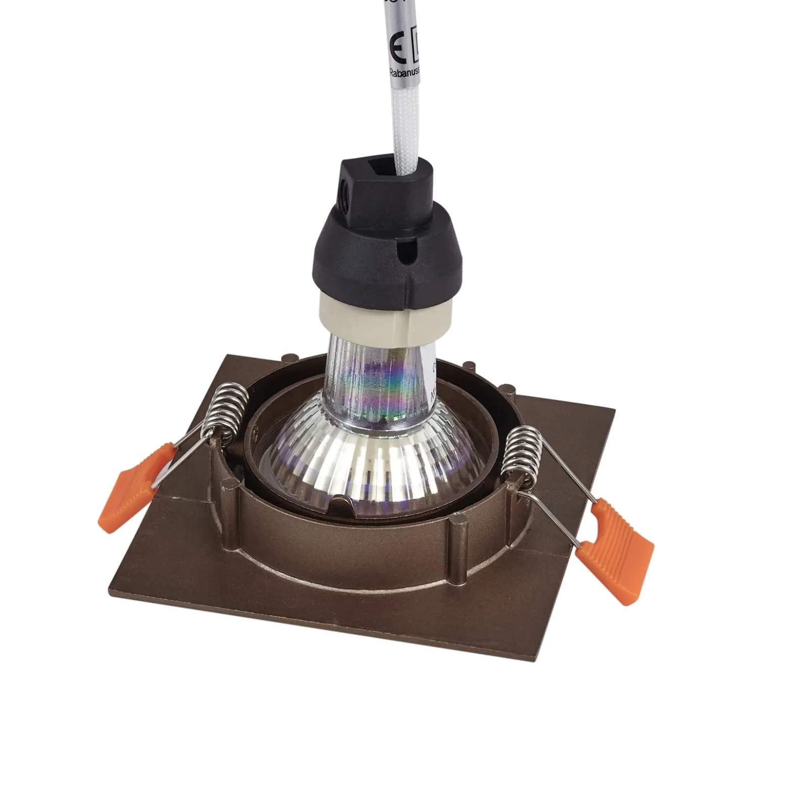 Lámpara empotrable PRIOS Fibur, bronce mate, 9 cm, GU10