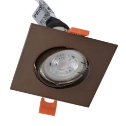 Lámpara empotrable PRIOS Fibur, bronce mate, 9 cm, GU10