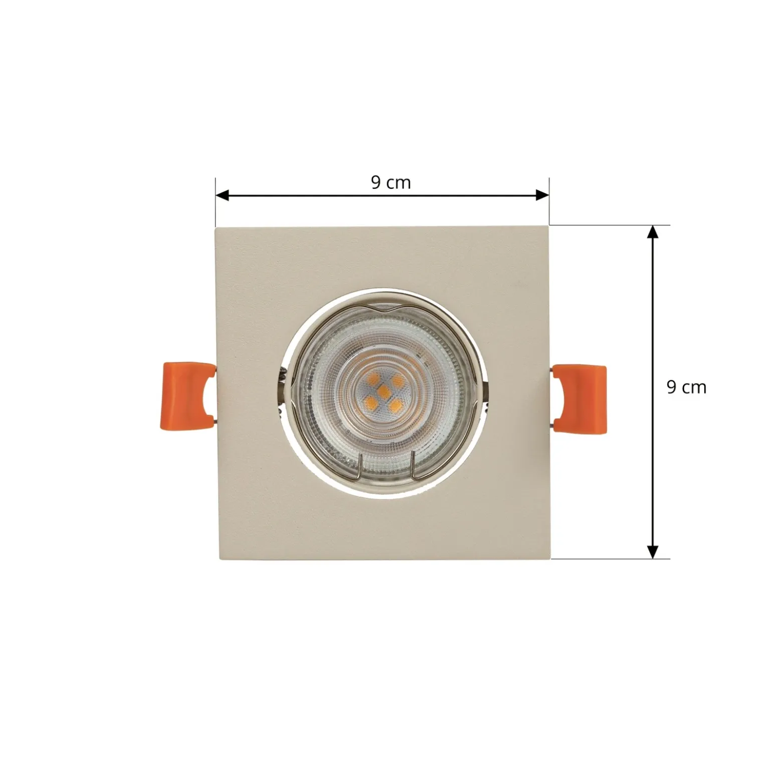 Lámpara empotrable PRIOS Fibur, beige, 9 cm, GU10