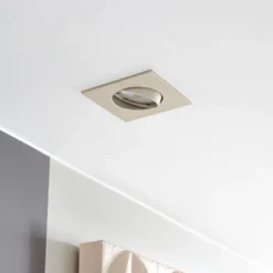 Lámpara empotrable PRIOS Fibur, beige, 9 cm, GU10