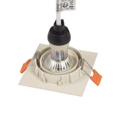 Lámpara empotrable PRIOS Fibur, beige, 9 cm, GU10