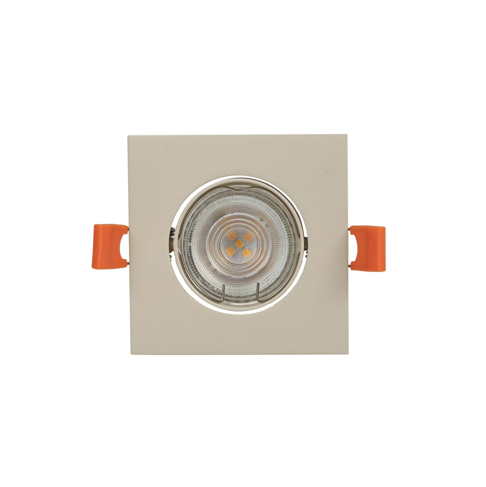 Lámpara empotrable PRIOS Fibur, beige, 9 cm, GU10