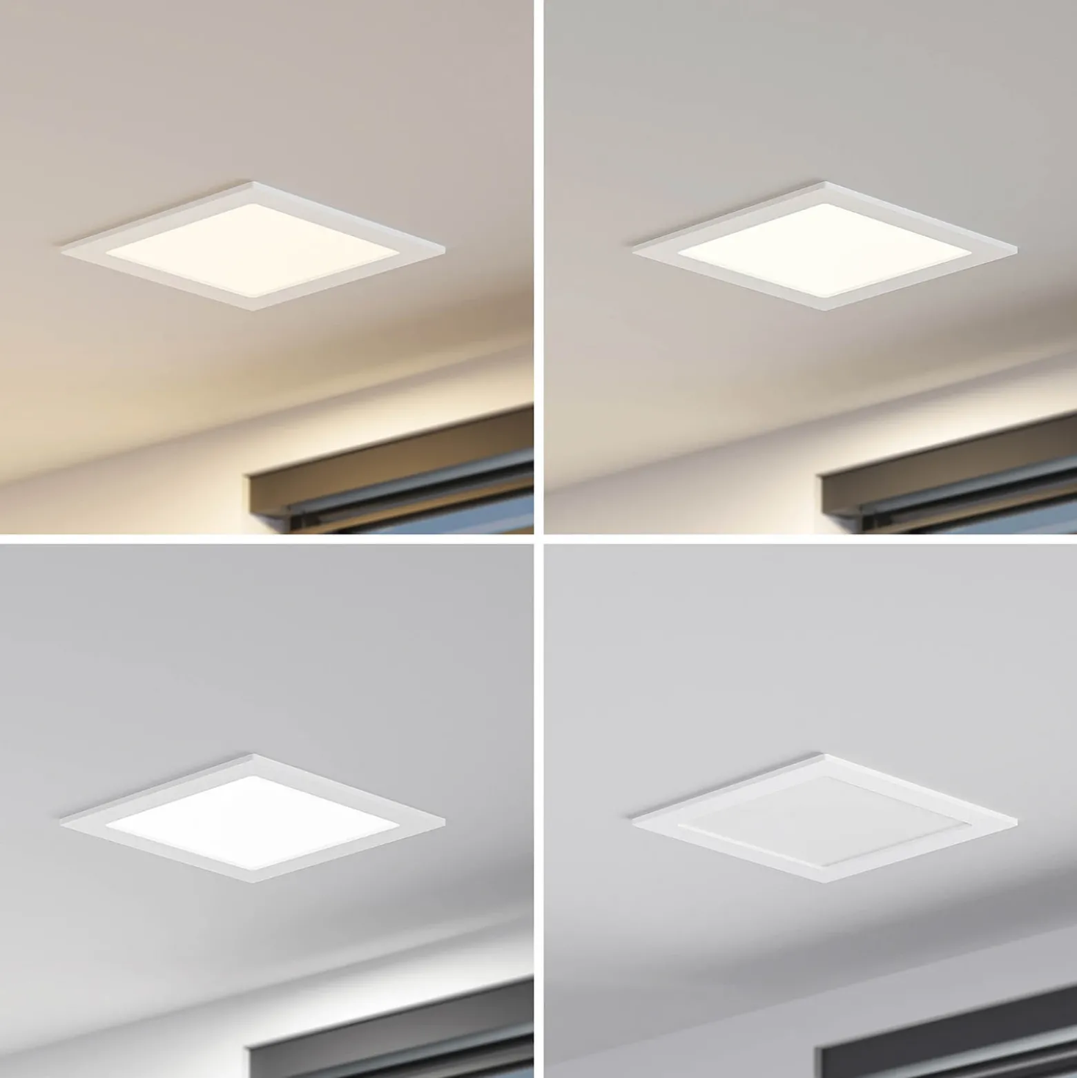 Lámpara empotrable Prios LED Helina, blanca, 22 cm, 18 W, atenuable
