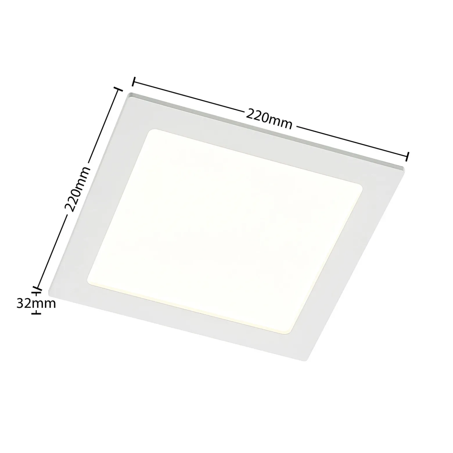 Lámpara empotrable Prios LED Helina, blanca, 22 cm, 24 W, atenuable