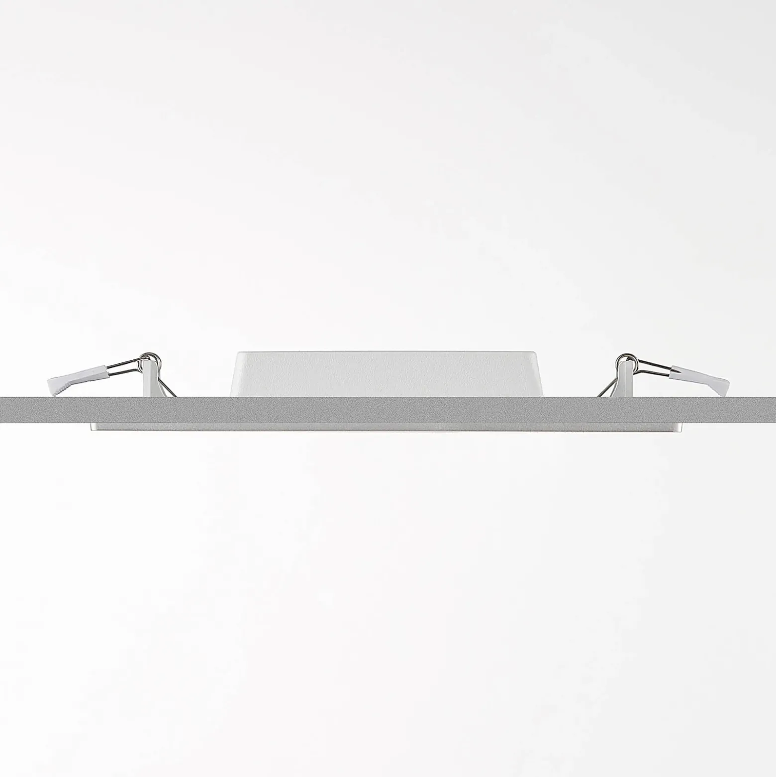 Lámpara empotrable Prios LED Helina, plata, 22 cm, 18 W, atenuable