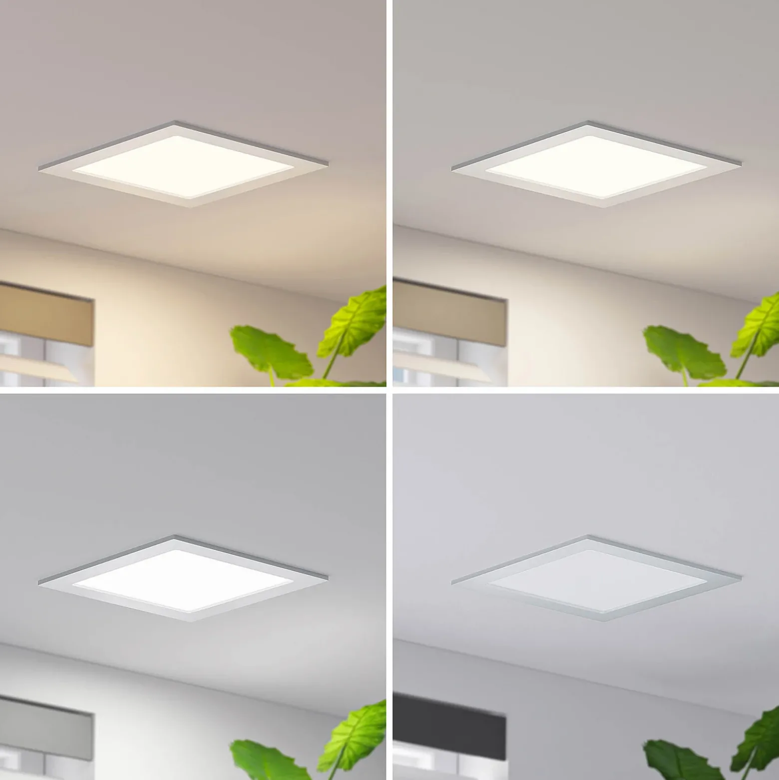 Lámpara empotrable Prios LED Helina, plata, 22 cm, 18 W, atenuable